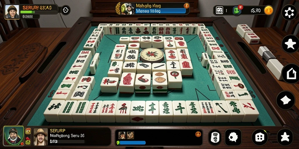 Tampilan gameplay SERURP dengan papan Mahjong yang menarik.